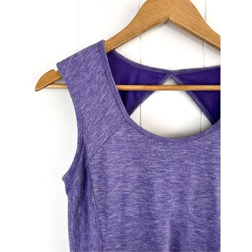 Prana Calico‎ Sleeveless Stretch Dress Ultra Violet Cut Out Back Size S